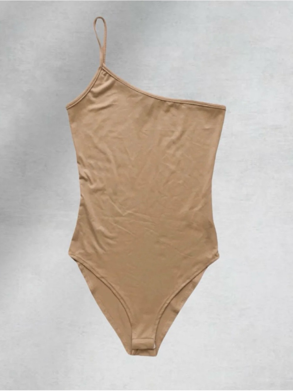 Publik Beige June one-shoulder bodysuit  | Size S | Like New